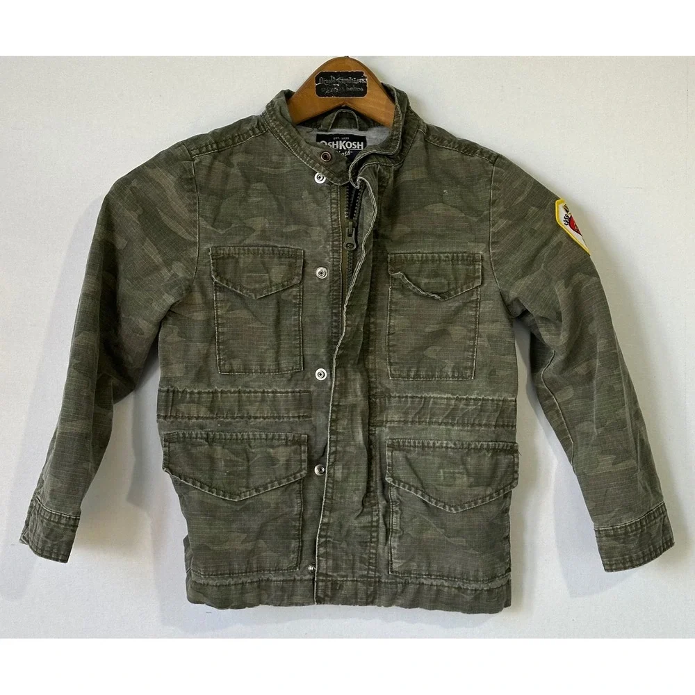 OshKosh B'gosh Camo Field Jacket Vietnam Veteran Kids 6 Green